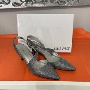 Nine West Glittering Silver Heels